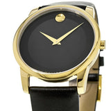 Movado Museum Black Dial Black Leather Strap Watch For Men - 606876 Authentic Buy Shop Now