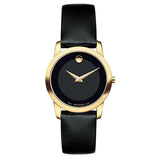 Movado Museum Black Dial Black Leather Strap Watch For Men - 606876 Authentic Buy Shop Now