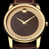 Movado Museum Classic Brown Dial Brown Leather Strap Watch For Men - 0606880 Authentic Buy Shop Now
