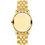 Movado Museum Classic Quartz Black Dial Gold Steel Strap Watch For Women - 0607005 Authentic Buy Shop Now