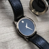 Movado Museum Classic Black Dial Black Leather Strap Watch For Women - 0607016 Authentic Buy Shop Now