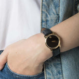 Movado Museum Classic Black Dial Black Leather Strap Watch For Women - 0607016 Authentic Buy Shop Now