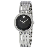 Movado Esperanza 28mm Black Dial Silver Steel Strap Watch For Women - 0607051 Authentic Buy Shop Now