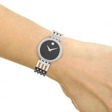 Movado Esperanza 28mm Black Dial Silver Steel Strap Watch For Women - 0607051 Authentic Buy Shop Now