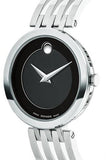Movado Esperanza 28mm Black Dial Silver Steel Strap Watch For Women - 0607051 Authentic Buy Shop Now