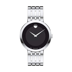 Movado Esperanza 39mm Black Dial Silver Steel Strap Watch For Men - 0607057 Authentic Buy Shop Now