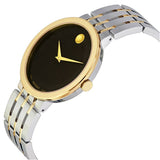 Movado Museum Esperanza Black Dial Two Tone Steel Strap Watch For Men - 0607058 Authentic Buy Shop Now