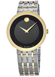 Movado Museum Esperanza Black Dial Two Tone Steel Strap Watch For Men - 0607058 Authentic Buy Shop Now