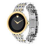 Movado Museum Esperanza Black Dial Two Tone Steel Strap Watch For Men - 0607058 Authentic Buy Shop Now