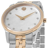 Movado Museum Classic Mother of Pearl White Dial Two Tone Steel Strap Watch for Women - 0607077 Authentic Buy Shop Now