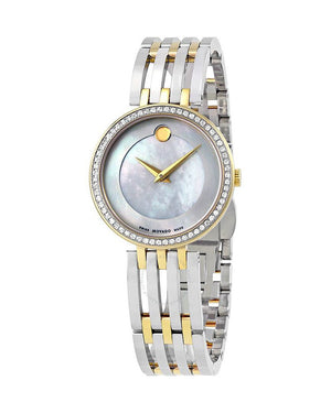 Movado Esperanza Mother of Pearl Dial Two Tone Steel Strap Watch For Women - 0607085 Authentic Buy Shop Now