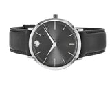 Movado Ultra Slim Black Dial Black Leather Strap Watch For Women - 0607090 Authentic Buy Shop Now