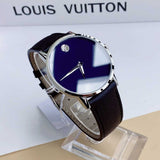 Movado Museum Classic Blue Dial Black Leather Strap Watch for Men - 0607197 Authentic Buy Shop Now