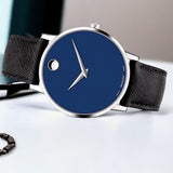 Movado Museum Classic Blue Dial Black Leather Strap Watch for Men - 0607197 Authentic Buy Shop Now