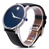 Movado Museum Classic Blue Dial Black Leather Strap Watch for Men - 0607197 Authentic Buy Shop Now