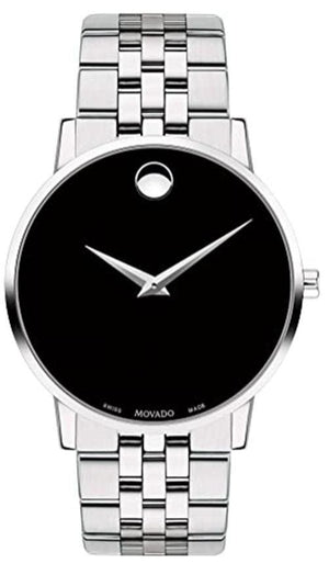 Movado Museum Classic Black Dial Silver Steel Strap Watch for Men - 0607199 Authentic Buy Shop Now