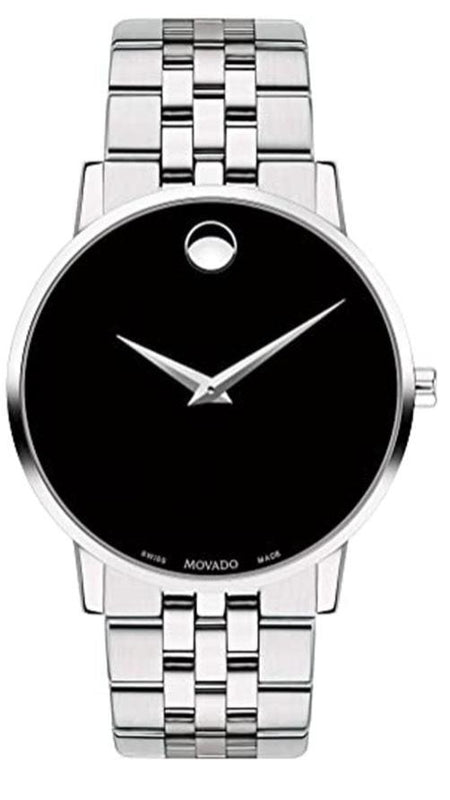 Movado Museum Classic Black Dial Silver Steel Strap Watch for Men - 0607199 Authentic Buy Shop Now