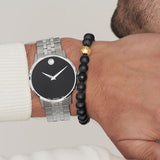 Movado Museum Classic Black Dial Silver Steel Strap Watch for Men - 0607199 Authentic Buy Shop Now
