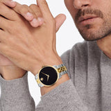 Movado Museum Classic Black Dial Two Tone Steel Strap Watch for Men - 0607200 Authentic Buy Shop Now