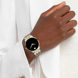 Movado Museum Classic Black Dial Two Tone Steel Strap Watch for Men - 0607200 Authentic Buy Shop Now