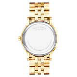 Movado Museum Classic Quartz Black Dial Gold Steel Strap Watch for Men - 0607203 Authentic Buy Shop Now