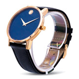 Movado Museum Sport Blue Dial Black Leather Strap Watch for Men - 0607266 Authentic Buy Shop Now