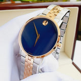 Movado Museum Classic Blue Dial Two Tone Steel Strap Watch for Men - 0607267 Authentic Buy Shop Now