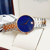 Movado Museum Classic Blue Dial Two Tone Steel Strap Watch for Men - 0607267 Authentic Buy Shop Now