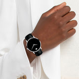 Movado Museum Black Dial Black Leather Strap Watch For Men - 606502 Authentic Buy Shop Now