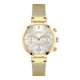 Hugo Boss Flawless White Dial Gold Mesh Bracelet Watch for Women - 1502552 Authentic Buy Shop Now