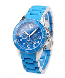 Marc Jacobs Rock Chronograph Blue Dial Blue Silicone Strap Watch for Women - MBM2575 Authentic Buy Shop Now