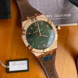 Maurice Lacroix Aikon Automatic Green Dial Brown Leather Strap Watch For Men - AI6008-BRZ0B-630-M Authentic Buy Shop Now