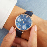 Fossil Jacqueline Blue Dial Blue Leather Strap Watch for Women - ES4673 Authentic Buy Shop Now