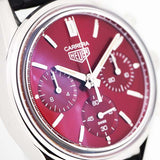 Tag Heuer Carrera Automatic Chronograph Red Dial Black Leather Strap Watch for Men - CBK221G.FC6479 Authentic Buy Shop Now