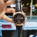 Maserati Traguardo Chronograph Black Dial Black Leather Strap Watch For Men - R8871612002 Authentic Buy Shop Now