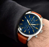 Fossil Townsman Chronograph Blue Dial Brown Leather Strap Watch for Men - FS5279 Authentic Buy Shop Now
