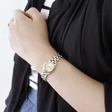Marc Jacobs Henry Dinky Gold Dial Gold Steel Strap Watch for Women - MBM3199 Authentic Buy Shop Now