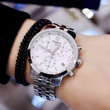 Tissot PRC 200 Chronograph White Dial Silver Steel Strap Watch For Men - T055.417.11.017.00 Authentic Buy Shop Now