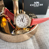 Coach Madison White Dial Red Leather Strap Watch for Women - 14502400 Authentic Buy Shop Now