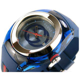 Gucci Sync Quartz Blue Dial Blue Rubber Strap Watch For Men - YA137304 Authentic Buy Shop Now