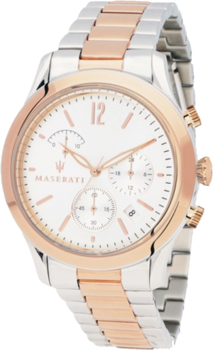 Maserati Tradizione White Dial Two Tone Stainless Steel Strap Watch For Men - R8873625001 Authentic Buy Shop Now