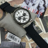 Guess Legacy White Dial Black Rubber Strap Watch For Men - W1049G3 Authentic Buy Shop Now