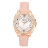 Coach Boyfriend Mother of Pearl White Dial Pink Leather Strap Watch for Women - 14503151 Authentic Buy Shop Now