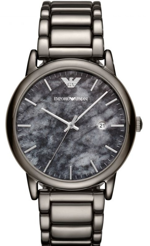 Emporio Armani Luigi Analog Grey Dial Grey Steel Strap Watch For Men - AR11155 Authentic Buy Shop Now