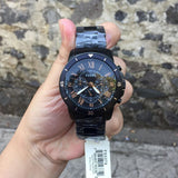 Fossil Grant Sport Chronograph Black Dial Black Steel Strap Watch for Men - FS5374 Authentic Buy Shop Now