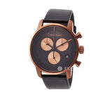 Calvin Klein City Chronograph Black Dial Black Leather Strap Watch for Men - K2G17TC1 Authentic Buy Shop Now
