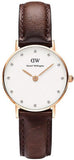 Daniel Wellington Classy Bristol White Dial Brown Leather Strap Watch For Women - DW00100062 Authentic Buy Shop Now