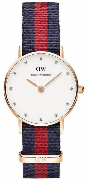 Daniel Wellington Classy Oxford White Dial Two Tone Nylon Strap Watch For Women - DW00100064 Authentic Buy Shop Now