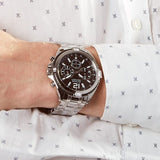Guess Surge Chronograph Black Dial Silver Steel Strap Watch for Men - W1258G1 Authentic Buy Shop Now