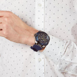 Guess Genesis Multi Function Analog Blue Dial Blue Rubber Strap Watch For Men - W1254G1 Authentic Buy Shop Now